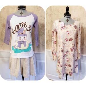 MILK Japan Afternoon Cupcake Dress Rabbit Raglan Culottes J Fashion Kawaii Lot